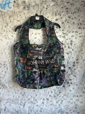 909 Johnny Was Floral Reusable Tote Bag thin nylon